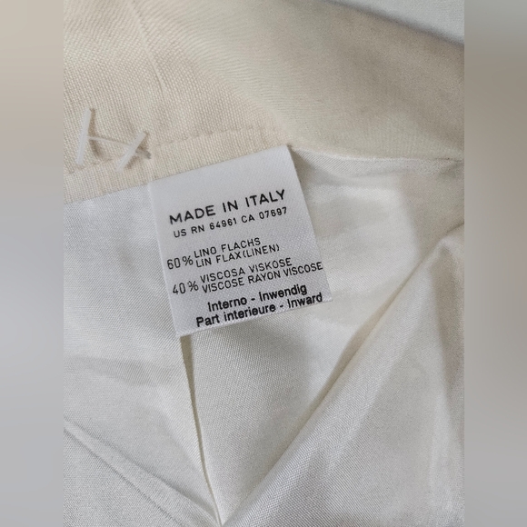 New Vintage Oatmeal Cream Flax Linen Pencil Skirt 46 Medium - Picture 9 of 11